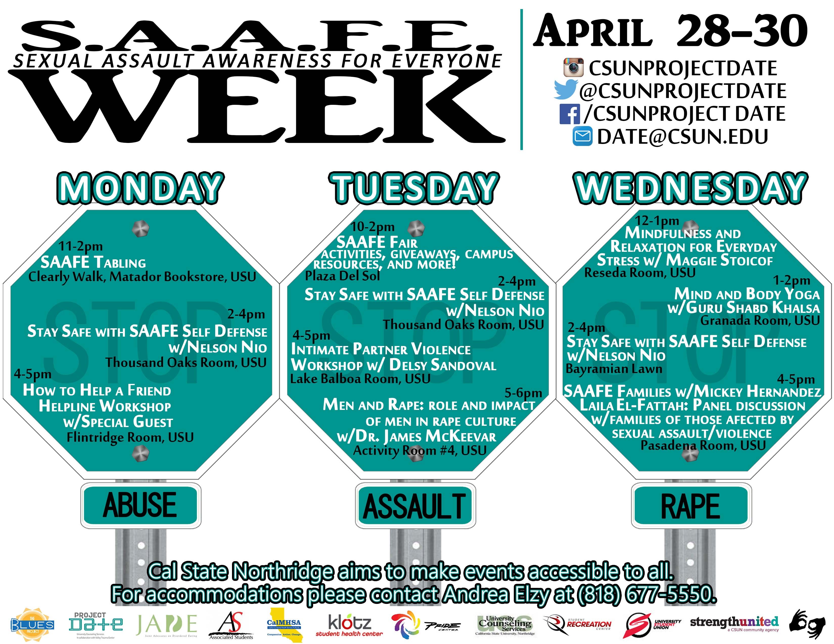 SAAFE Week Schedule Announced! | California State University, Northridge